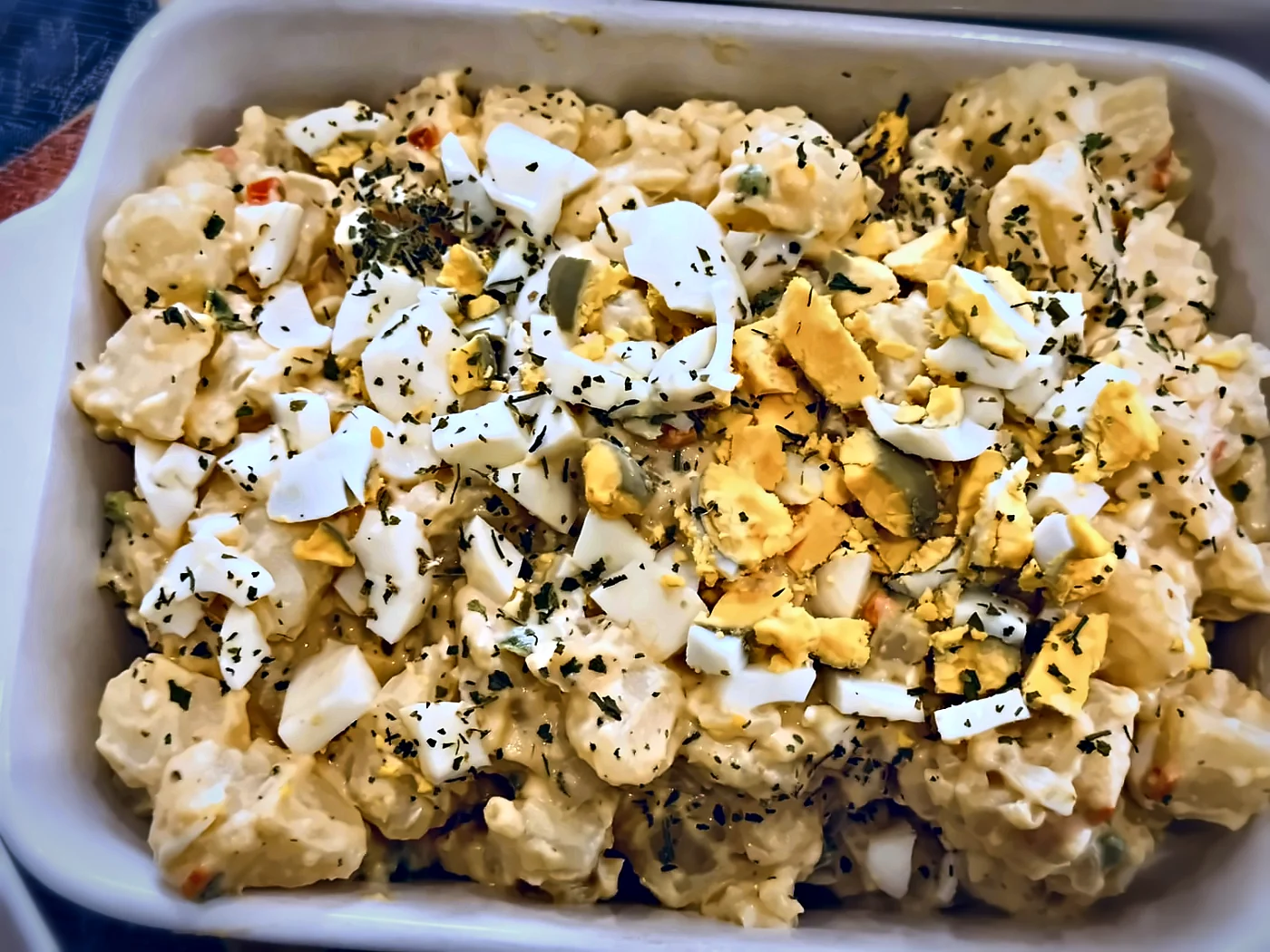 Creamy potato and egg salad